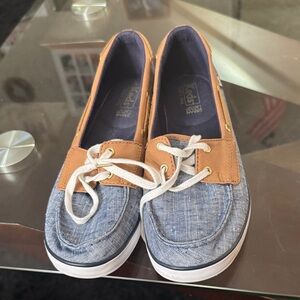 Keds Denim and Tan Loafers